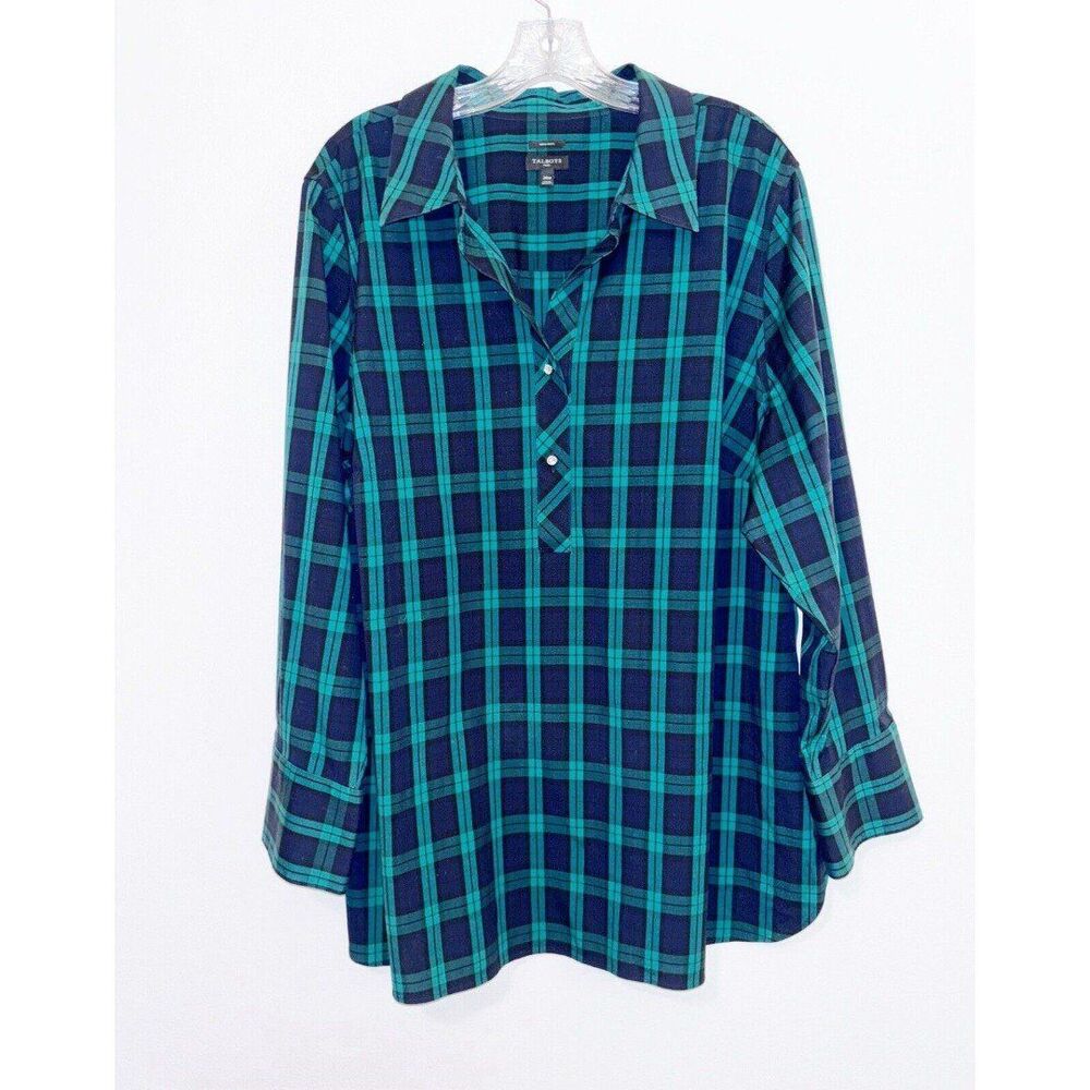 Talbots Plus Non-Iron Blackwatch Top 22W